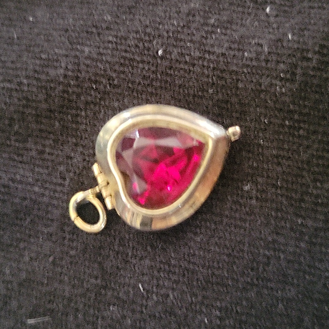 Red Rhinestone Heart Locket